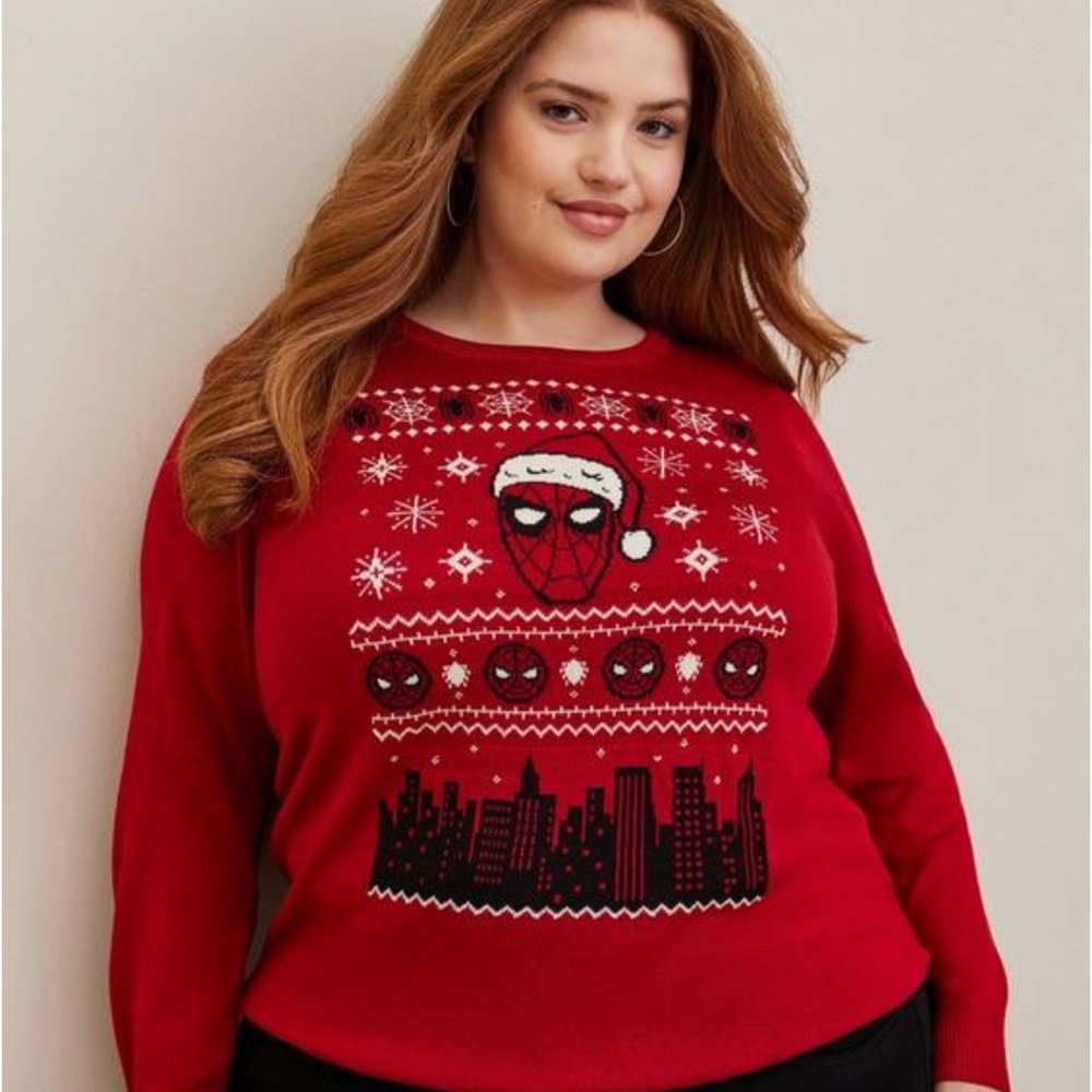Torrid Spider man's Xmas sweater